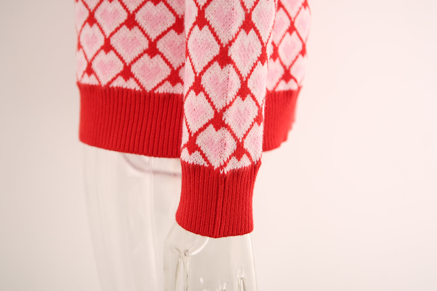 Round Neck Pullover Heart Sweater