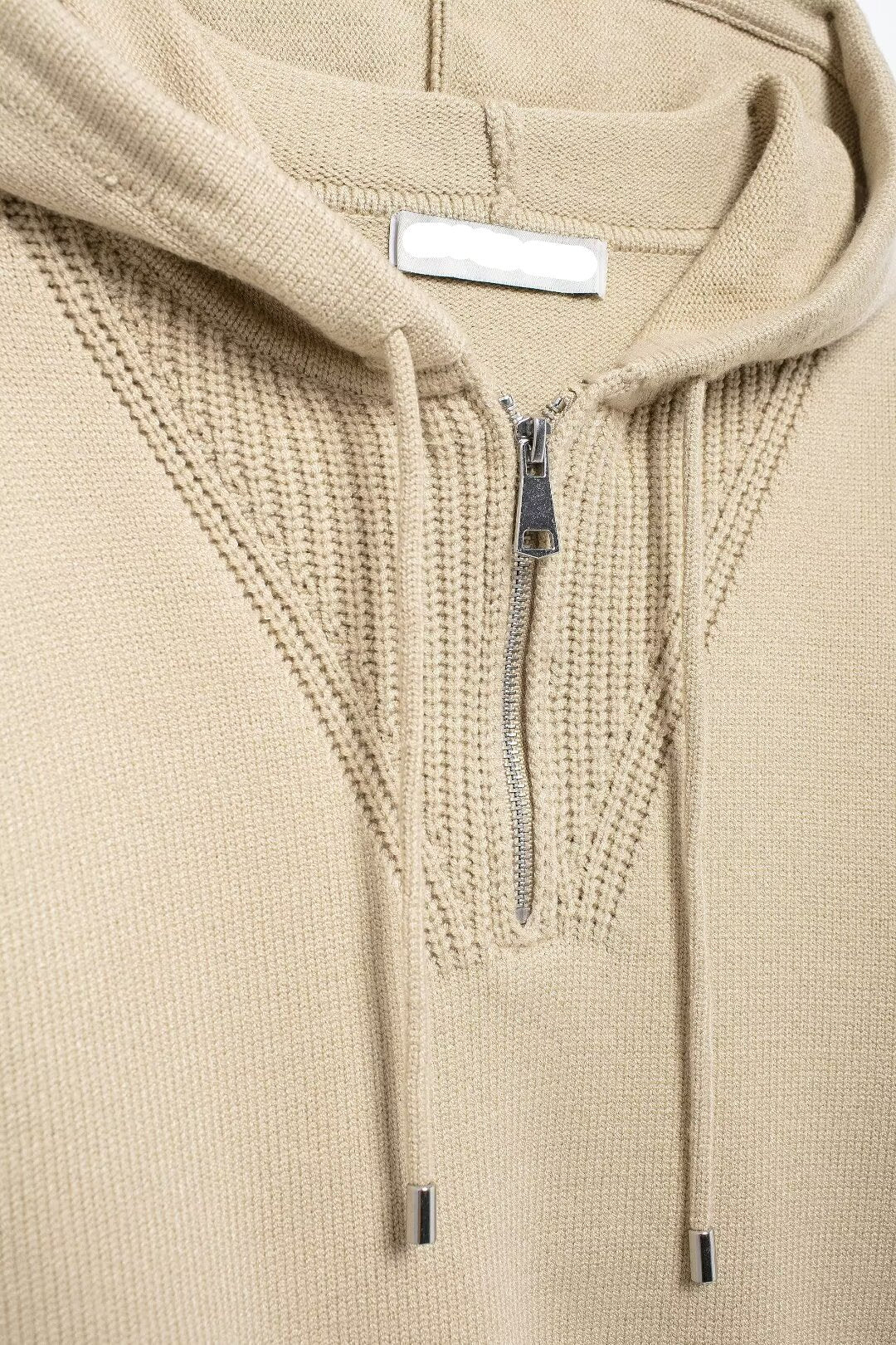 Hooded Half Zipper Pullover Sweater