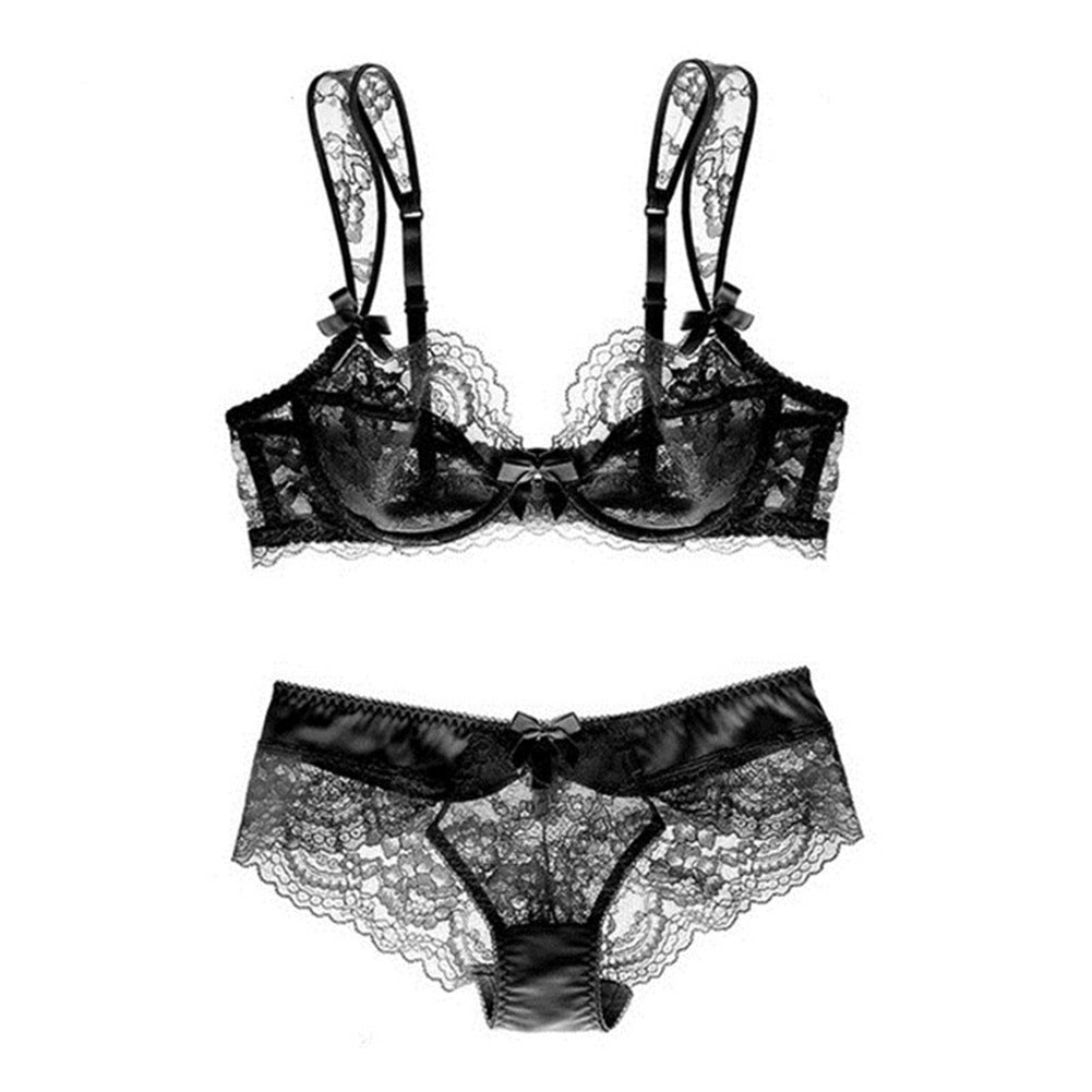 Ultra Thin Sponge Free Maiden Sexy Lace Bra Set