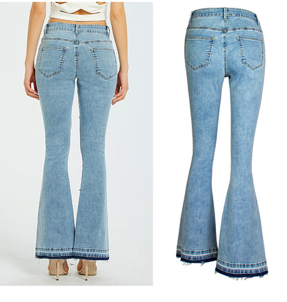 Embroidered Flared Jeans