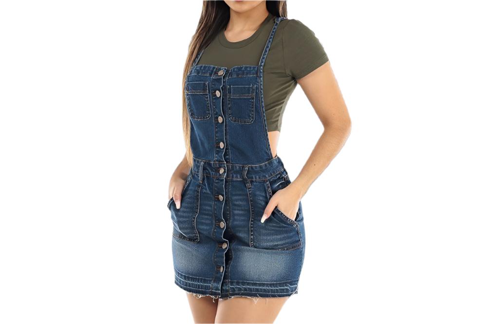 Sling Backless Denim Wash Overalls