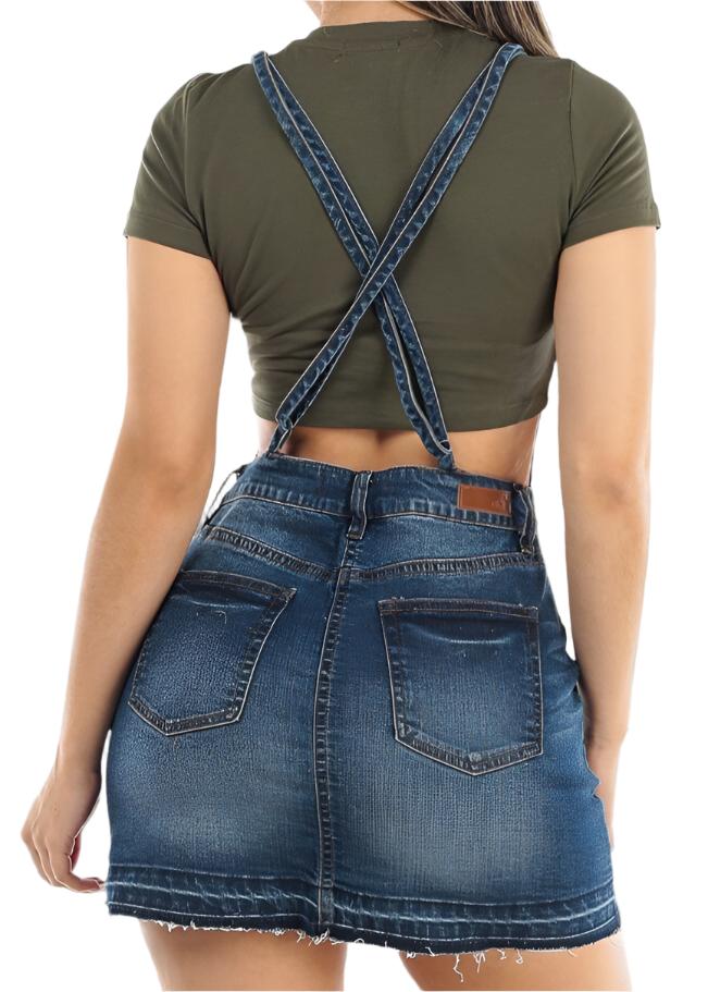 Sling Backless Denim Wash Overalls