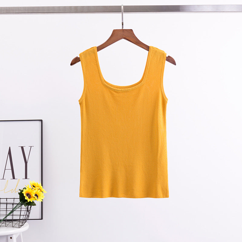 Chic Summer Slim Fit Knitted Spaghetti Sleeveless Top