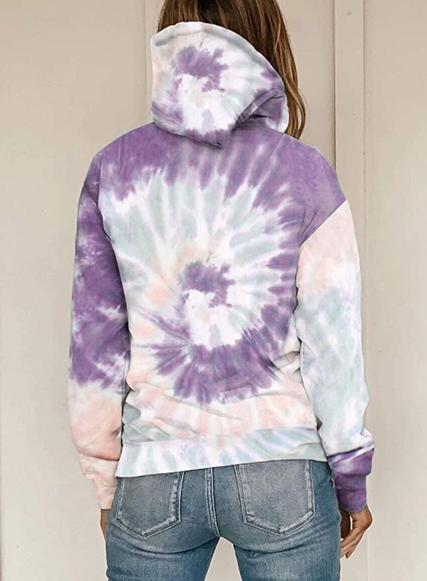 Tie Dye Printed Sweatshirt Long Sleeve Hoodie