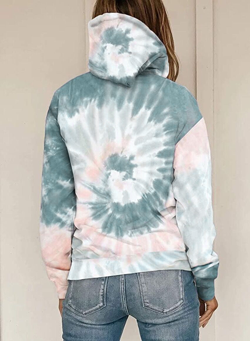 Tie Dye Printed Sweatshirt Long Sleeve Hoodie