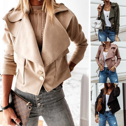 Collared Suede Short Jacket