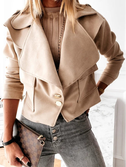 Collared Suede Short Jacket