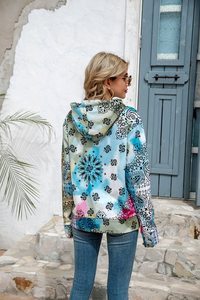 Personalized Bohemian Printed Fleece Lined Hoodie