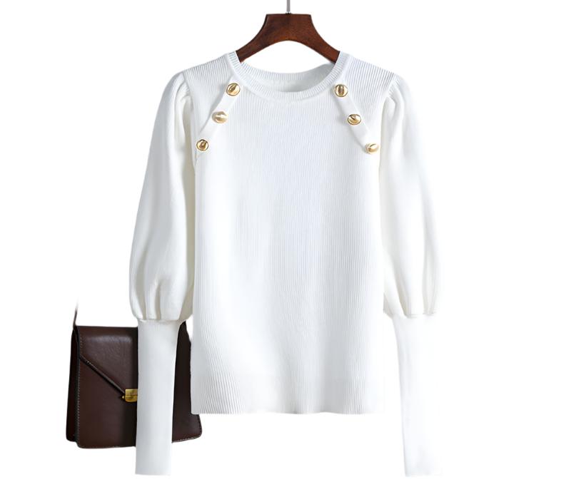 Retro Button Knitted Long Sleeve Sweater