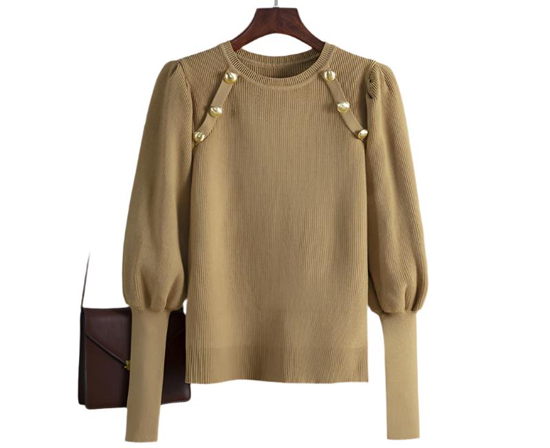 Retro Button Knitted Long Sleeve Sweater