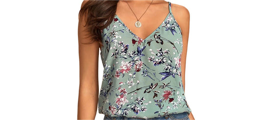 V-Neck Strap Printed Top