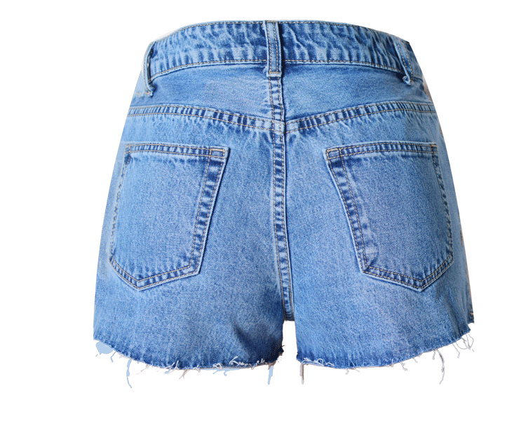 High Waist Slim Fit Little Daisy Embroidery Tassel Denim Summer Shorts