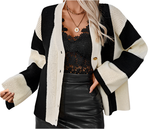 Striped Sweater Cardigan