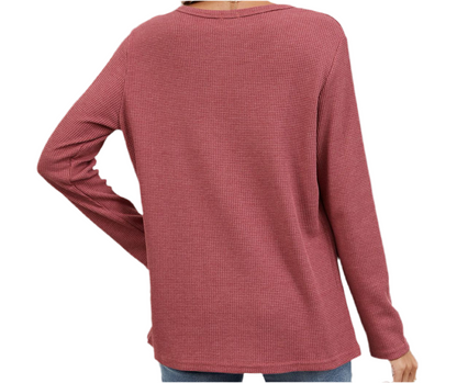 V-neck Long Sleeve Casual Top