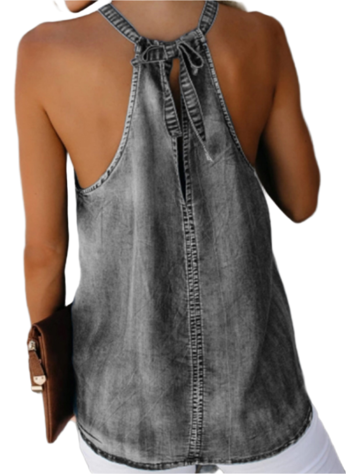 Casual Denim Halter Top