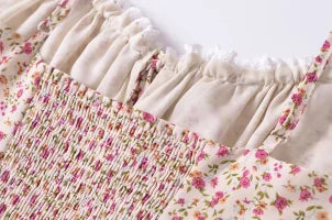 French Vintage Floral Flounce Dress