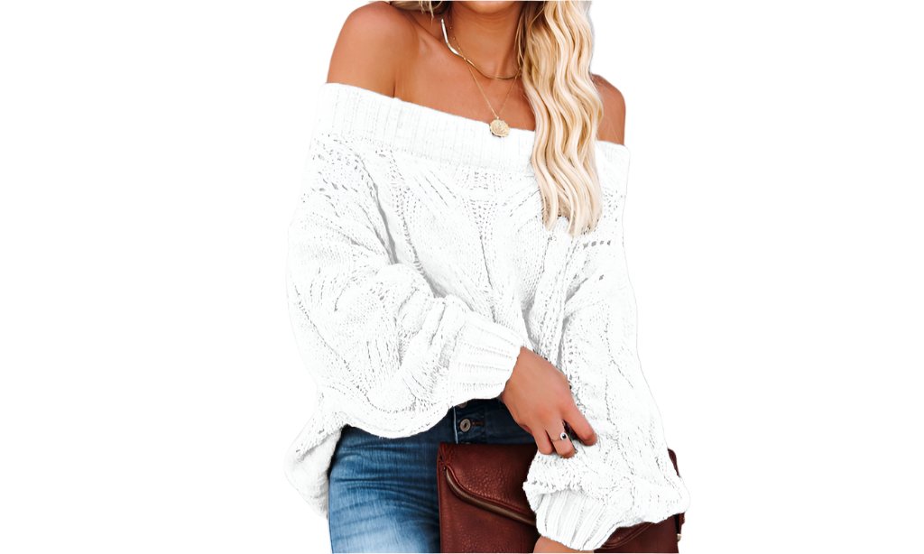 Off Shoulder Loose Sweater