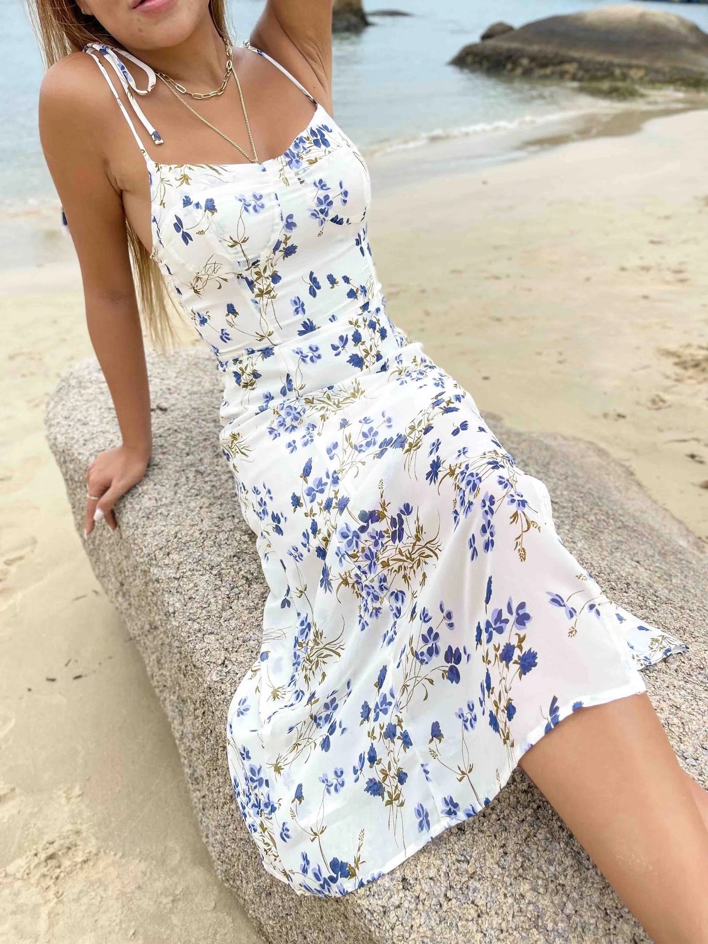 Floral Mid-Length Dress