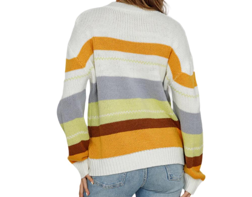 Striped Patchwork Loose Sweater