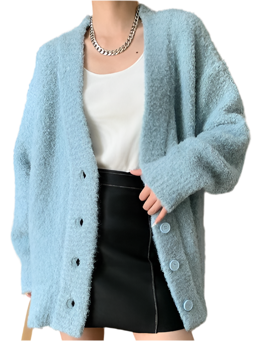 Lazy Wool Circle Yarn Soft Knitted Cardigan