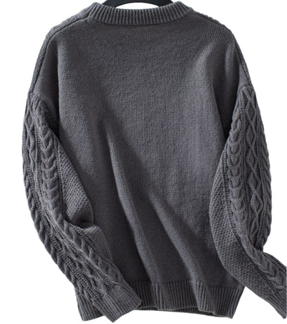 Twisted Cable Knit Pullover Sweater