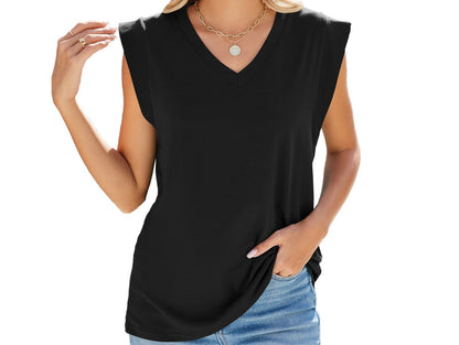 V-neck Loose Short Sleeve Top