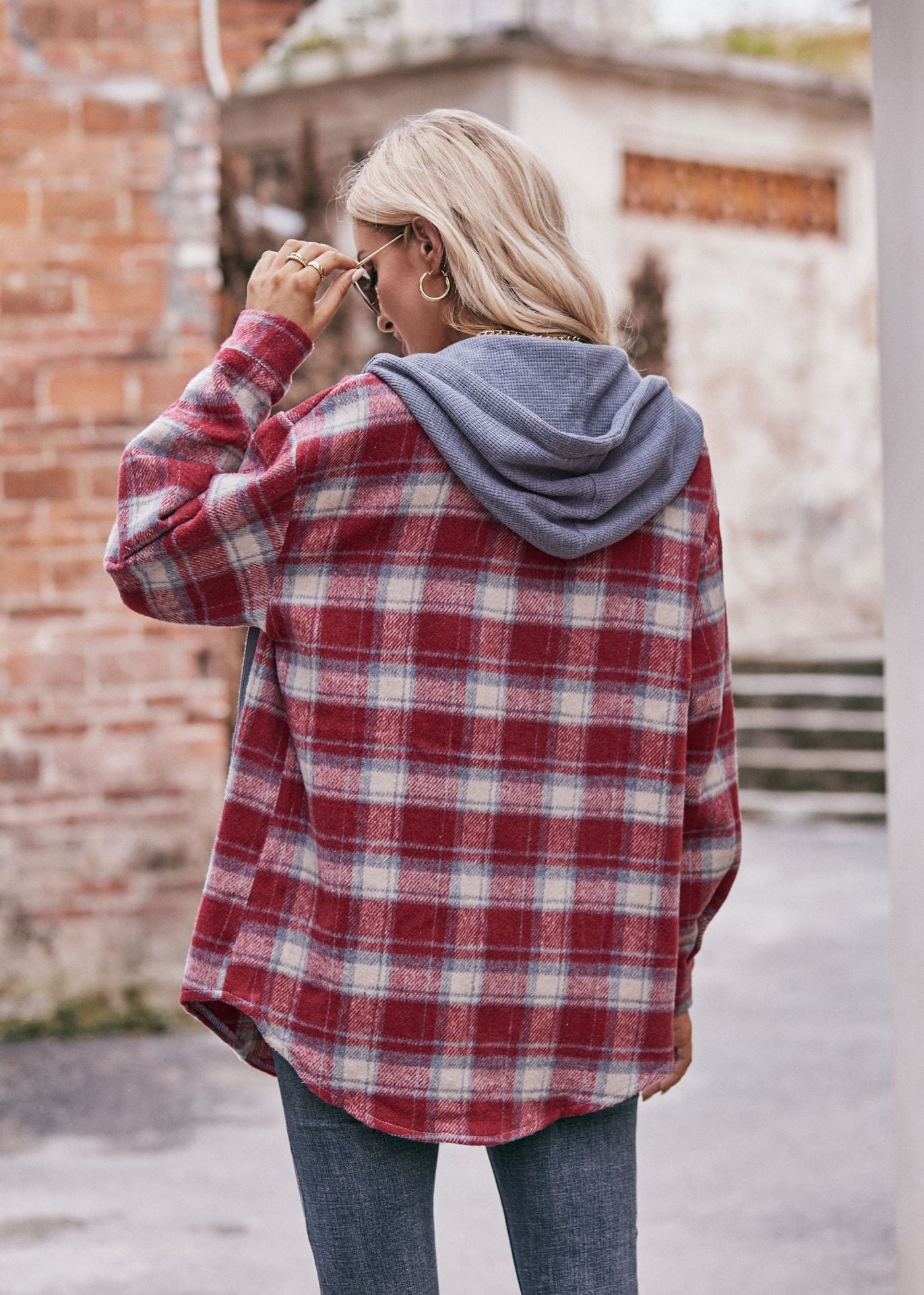 Flannel Plaid Hooded Casual Shirt