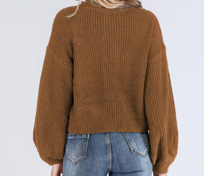 Half High Collar Long Sleeve Thick Soft Glutinous Knitted Sweater