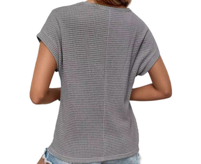 Raglan Mesh Hollow Cutout Breathable Short Sleeve Top