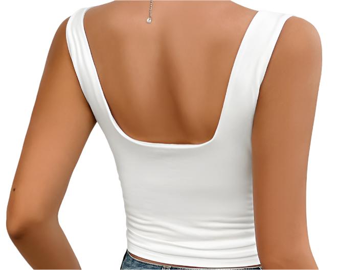 Solid Color Slim Fit Twisted Strap Top