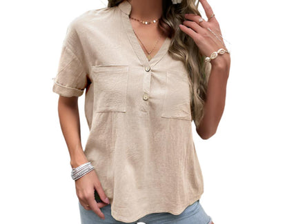 Casual Double Pocket Top