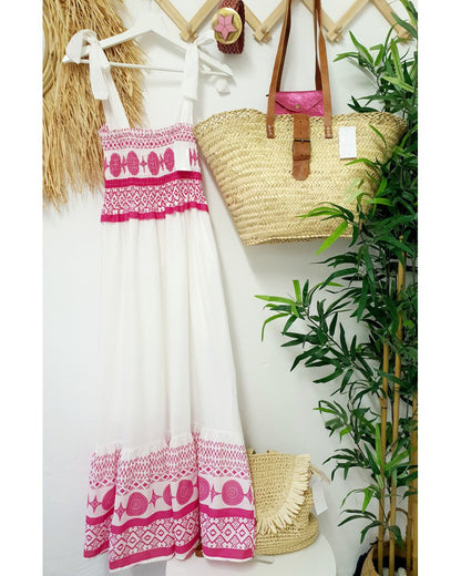 Summer Lace Printing Sweet Elastic Bohemian Maxi Dress