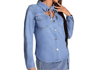 Retro Tied Denim Shirt