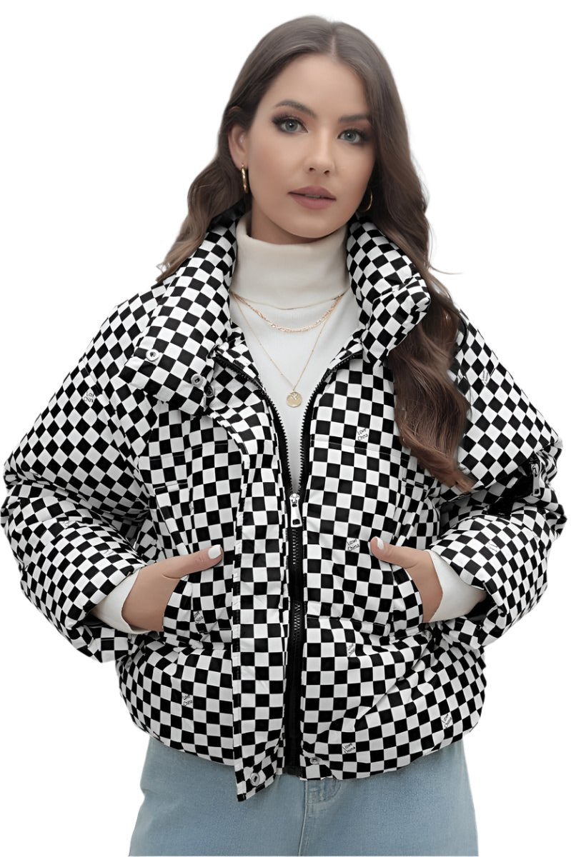 Plaid Cotton Padded Jacket Coat