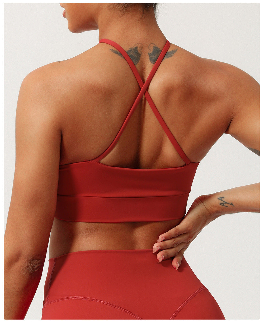 Nude Feel Hollow Cutout Push-up Sports Bra