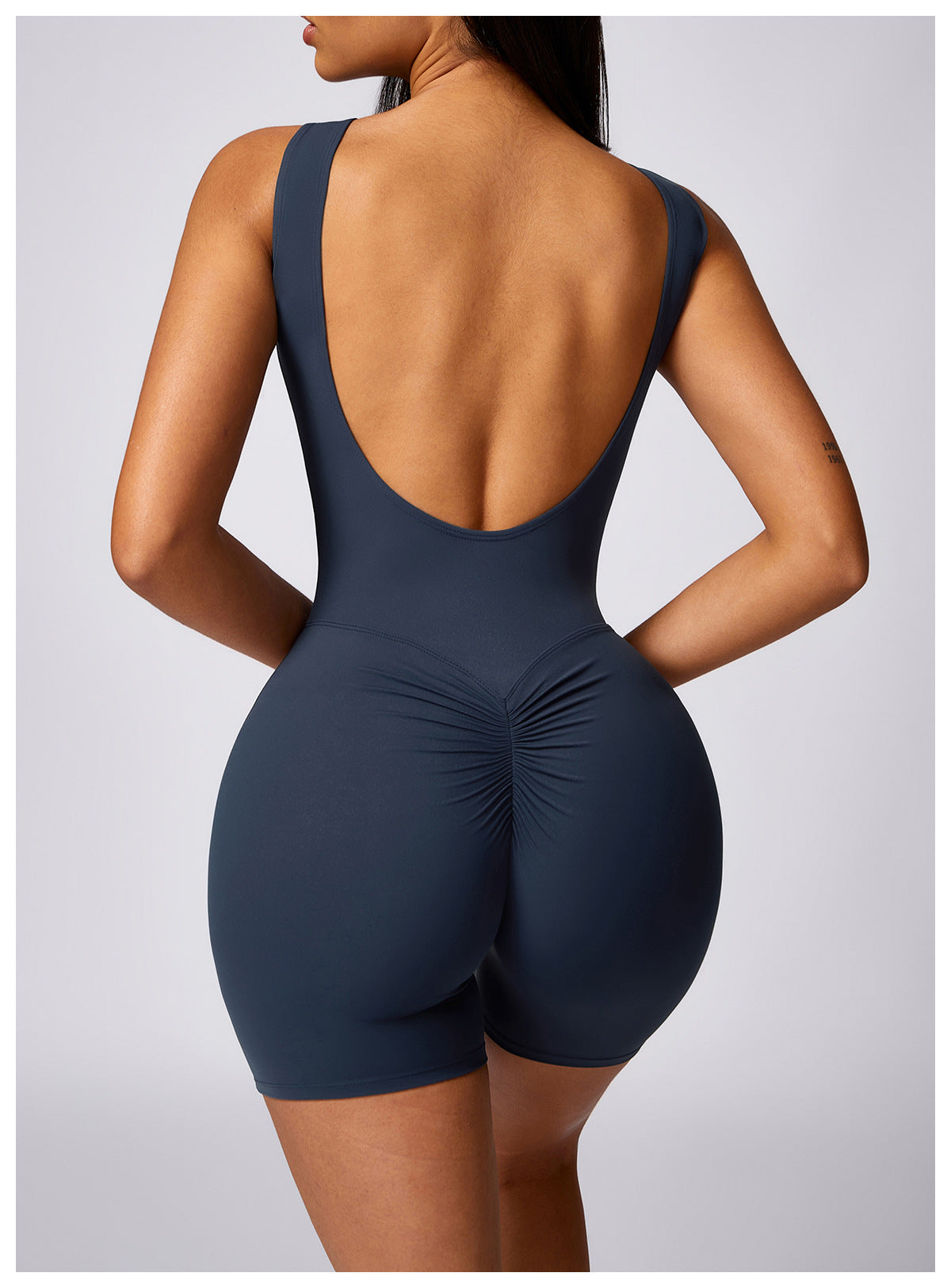 High Strength Sports Back Shaping Yoga Nude Feel Hip Raise Skinny One Piece Workout Romper