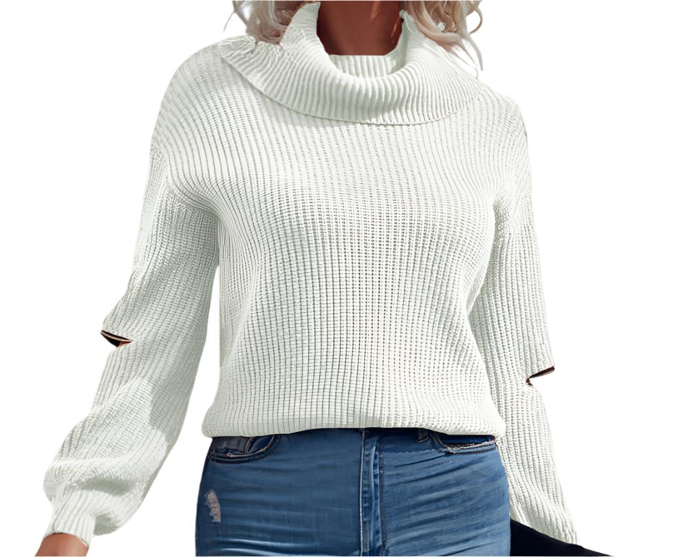 Knitted Pullover Zipper Sweater