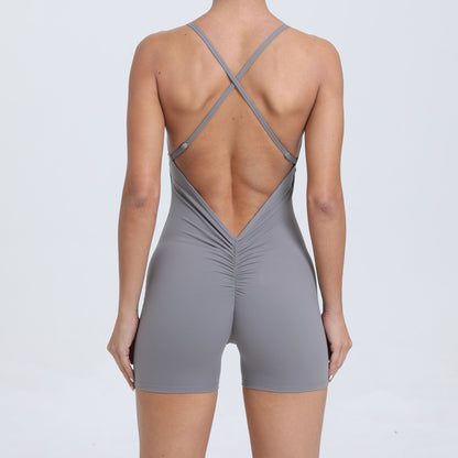 Quick Drying Nude Feel Sports One Piece Running Fitness Tight Yoga Romper