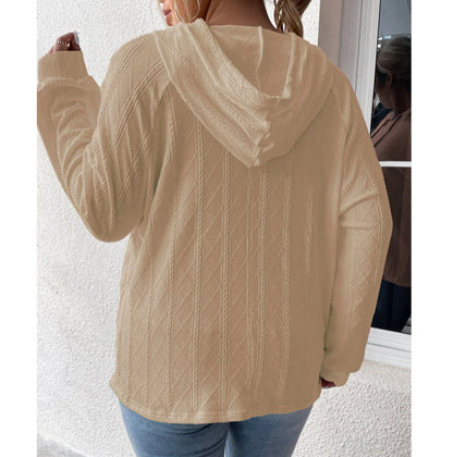 Casual Jacquard Loose Hooded Sweater