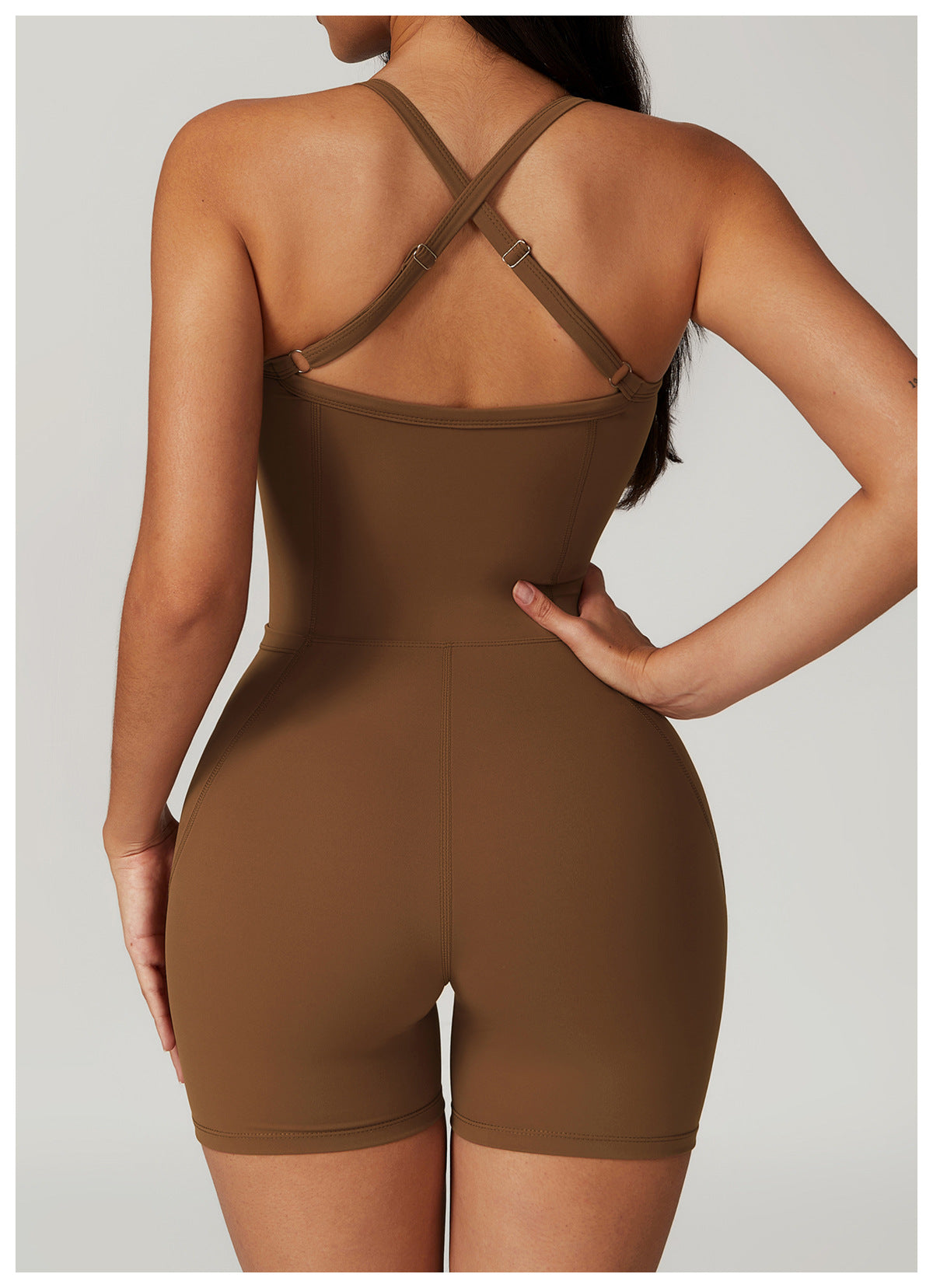 Pocket Casual Tight Back Yoga Quick Drying Nude Feel Sports Workout Romper