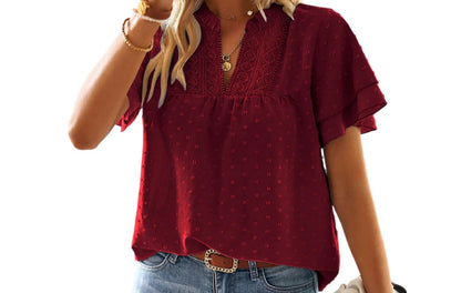 V-neck Puff Sleeve Top