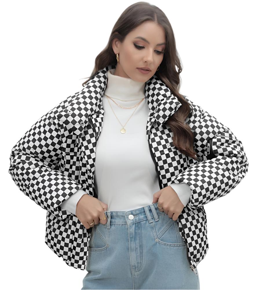 Plaid Cotton Padded Jacket Coat