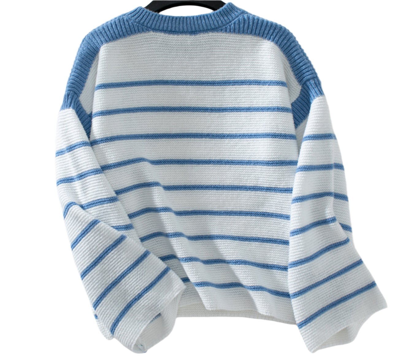 Black White Striped Pullover Sweater