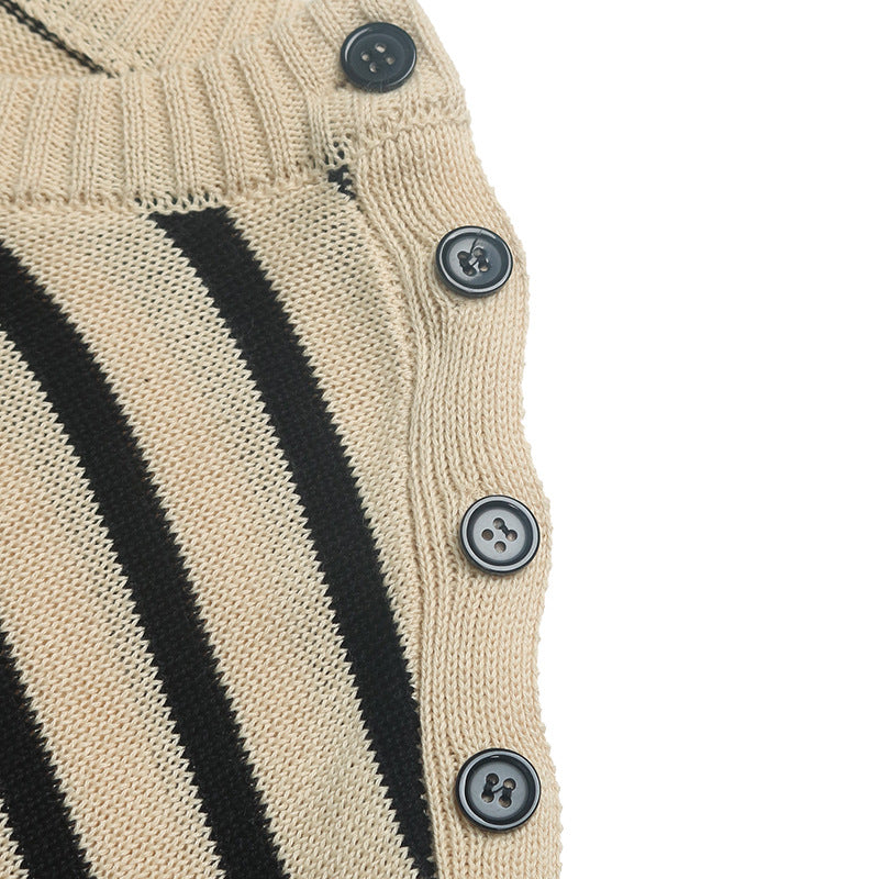 Idle Round Neck Striped Sweater