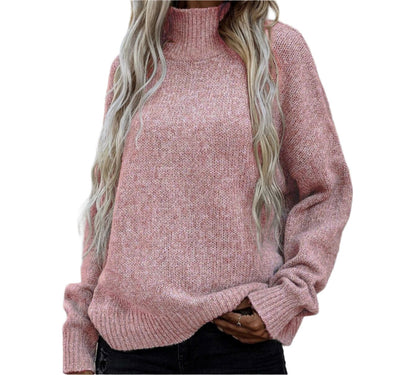 Loose Turtleneck Pullover Cable Knit Sweater