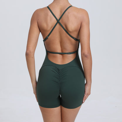 Peach Hip Raise Yoga Running Tight Sports Quick Drying Workout Romper