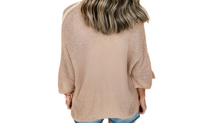 Three Quarter Sleeve Pullover Sweater