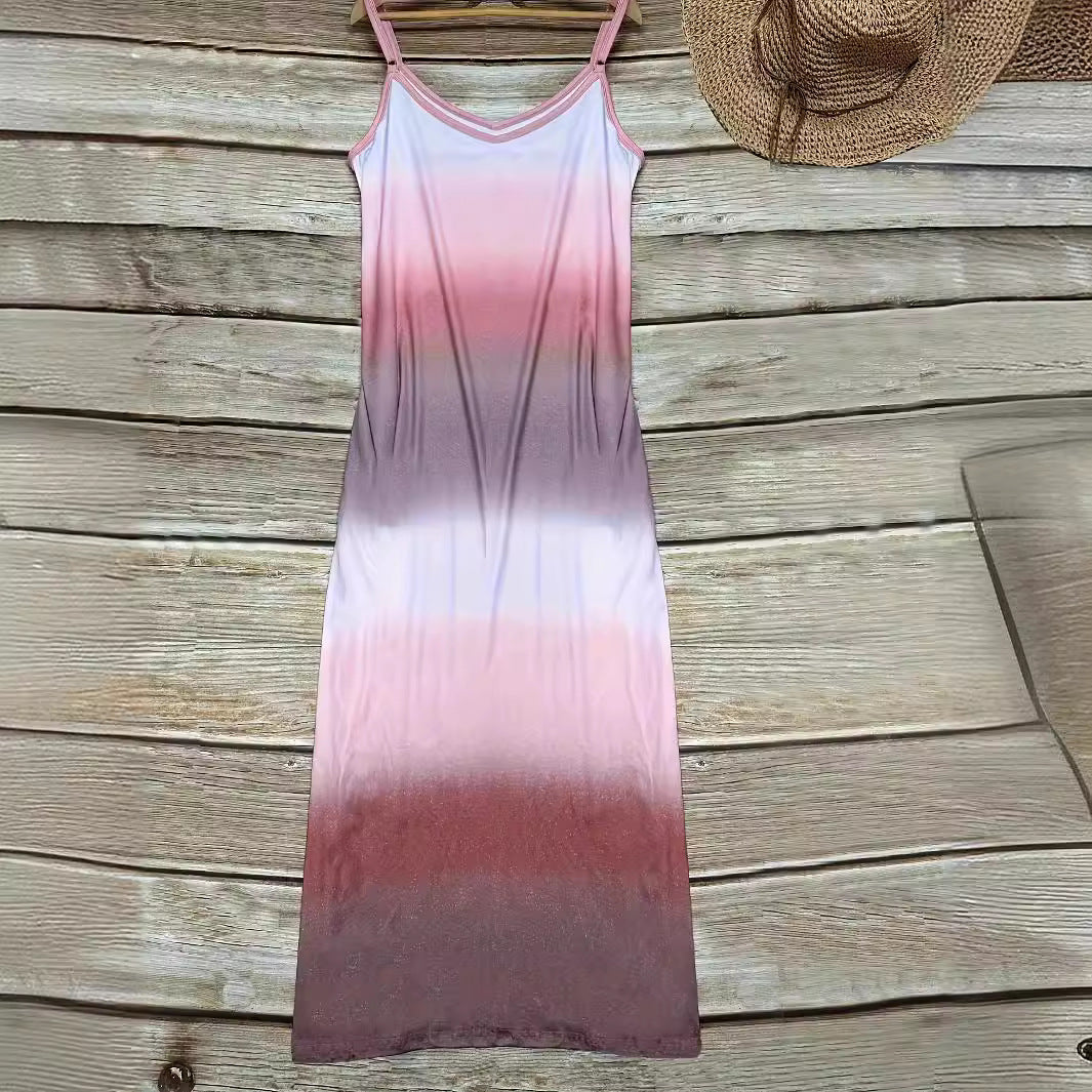 Plus Size Casual Tie-Dye Dress