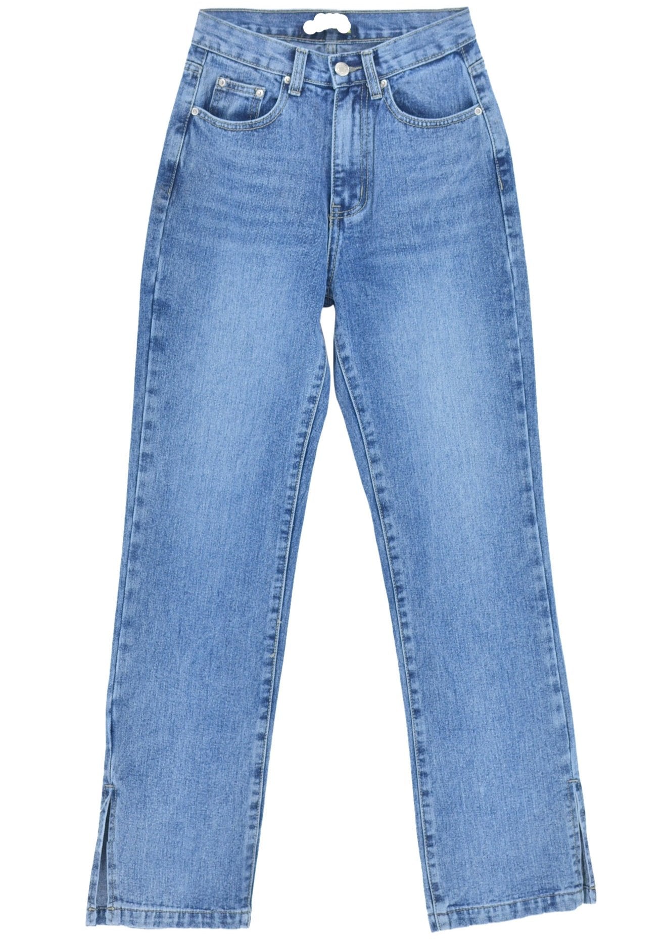 High-Waist Straight Leg Denim Jeans