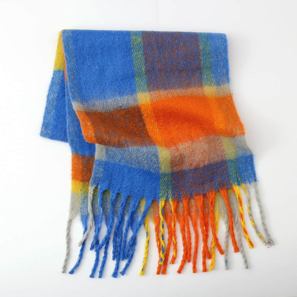 Cashmere Mohair Plaid Scarf